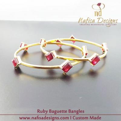 Ruby Baguette Bangles