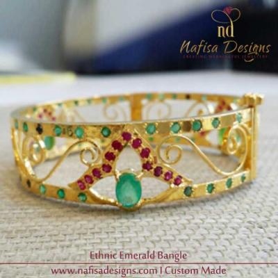 Ethnic Emerald Bangle & Ring