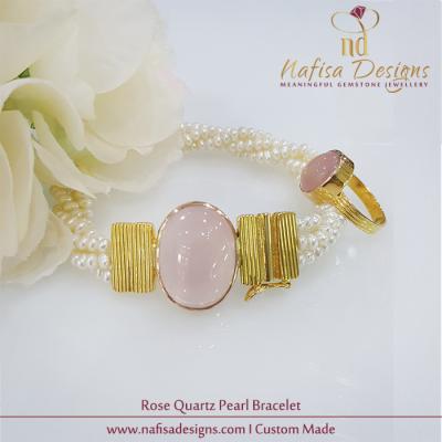 Rose Quartz Pearl Bracelet